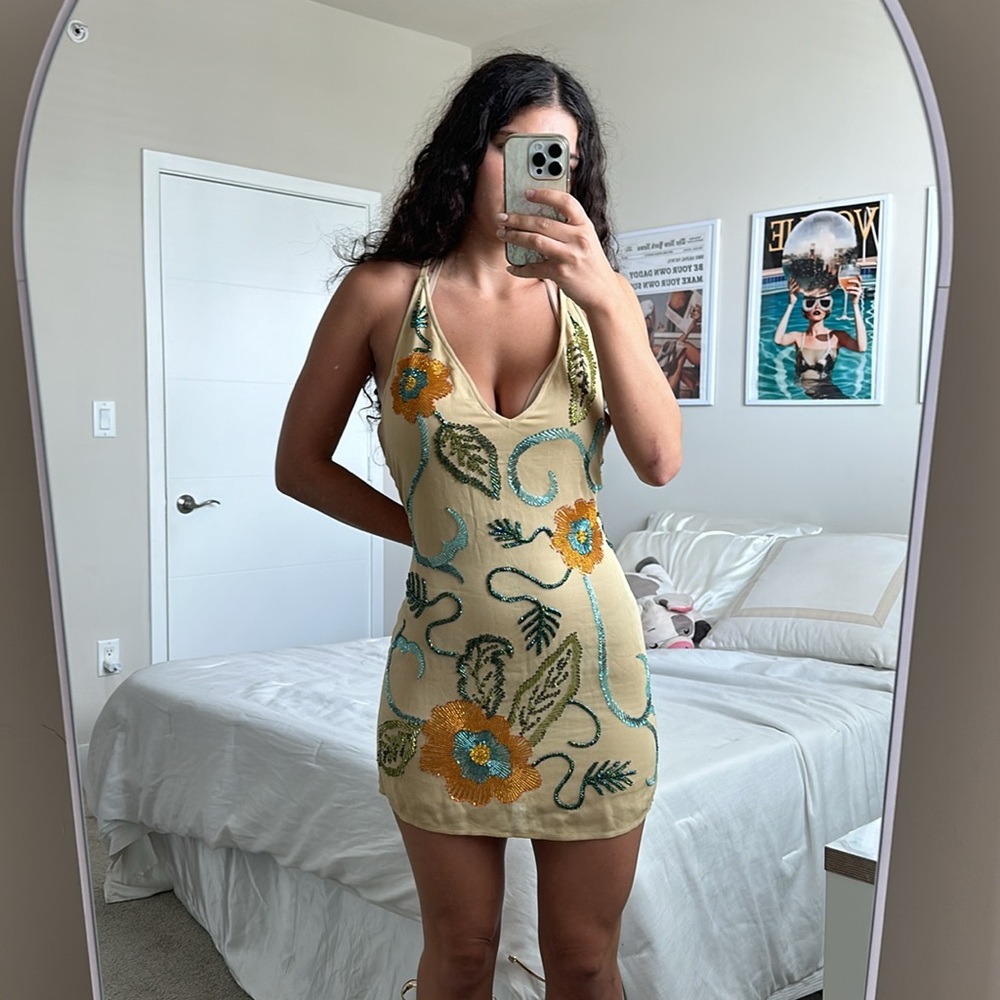 christian pellizzari sequined mini dress